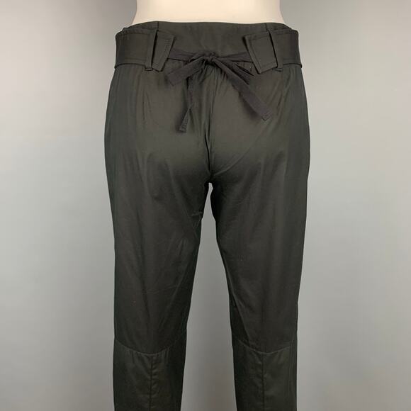 PRADA Size 2 Black Poplin Cotton Blend Belted Casual Pants - Picture 4 of 6